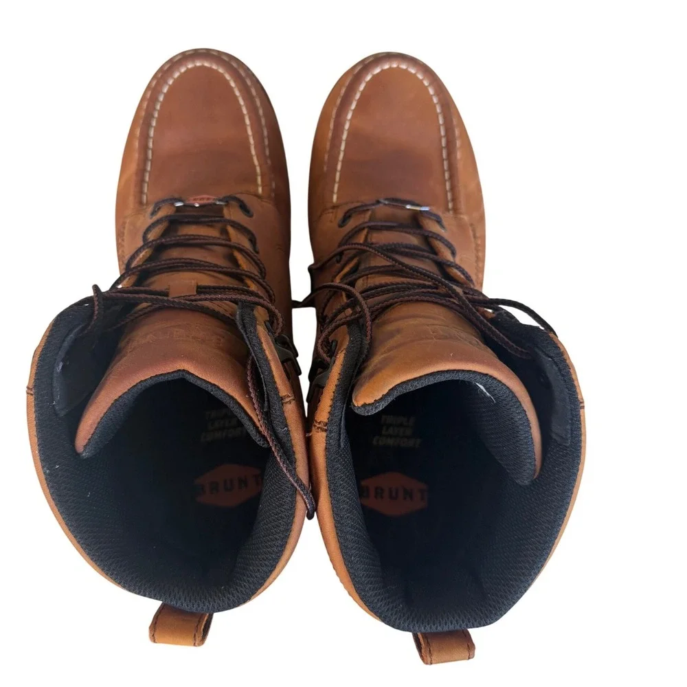 Brunt Marin Work Boots Mens 14 Brown Leather Waterproof Moc Toe ASTM F2892-18 EH